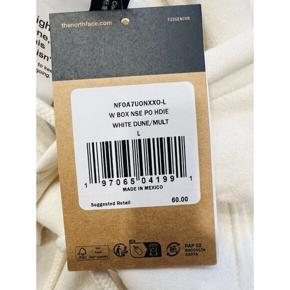 The North Face Womens Box NSE Pullover Hoodie White Dune Size Large - Picture 7 of 8